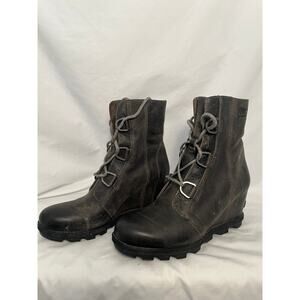 Sorel Olive Green Leather Lace Up Boots Women’s Size 10 Utility Outdoor